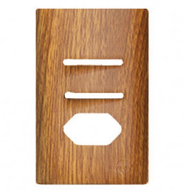 Placa P/ 2 Interruptores + 1 Tomada 4x2 - Novara Preto Grafite